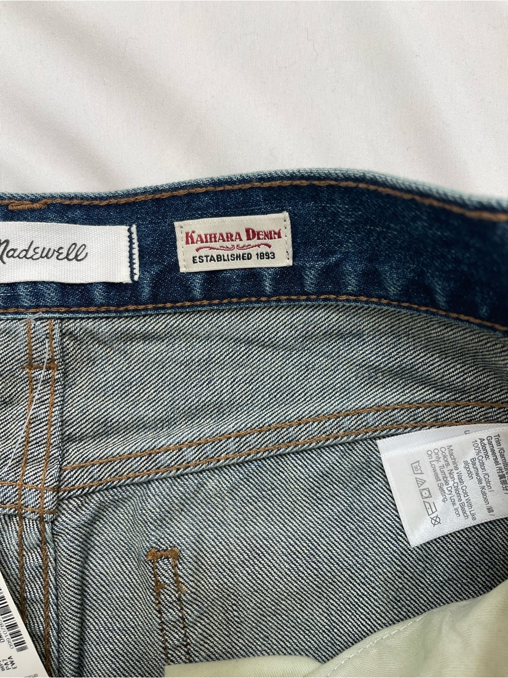 Madewell x Kaihara Pieced Wide Barrel Leg Denim Brown Corduroy Jeans Size 26 - Picture 8 of 11
